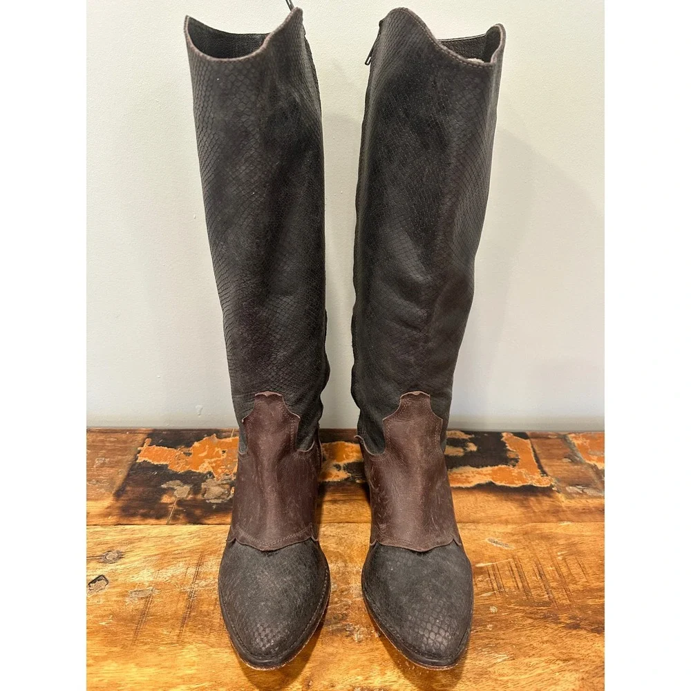 Vintage Matisse Leather Cowboy Boots Sz 10‎ Rare Two Tone Western High End $400